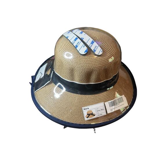 Joywant Women’s Straw Hat with Black/White Ribbon. Comes with case. - Picture 2 of 11